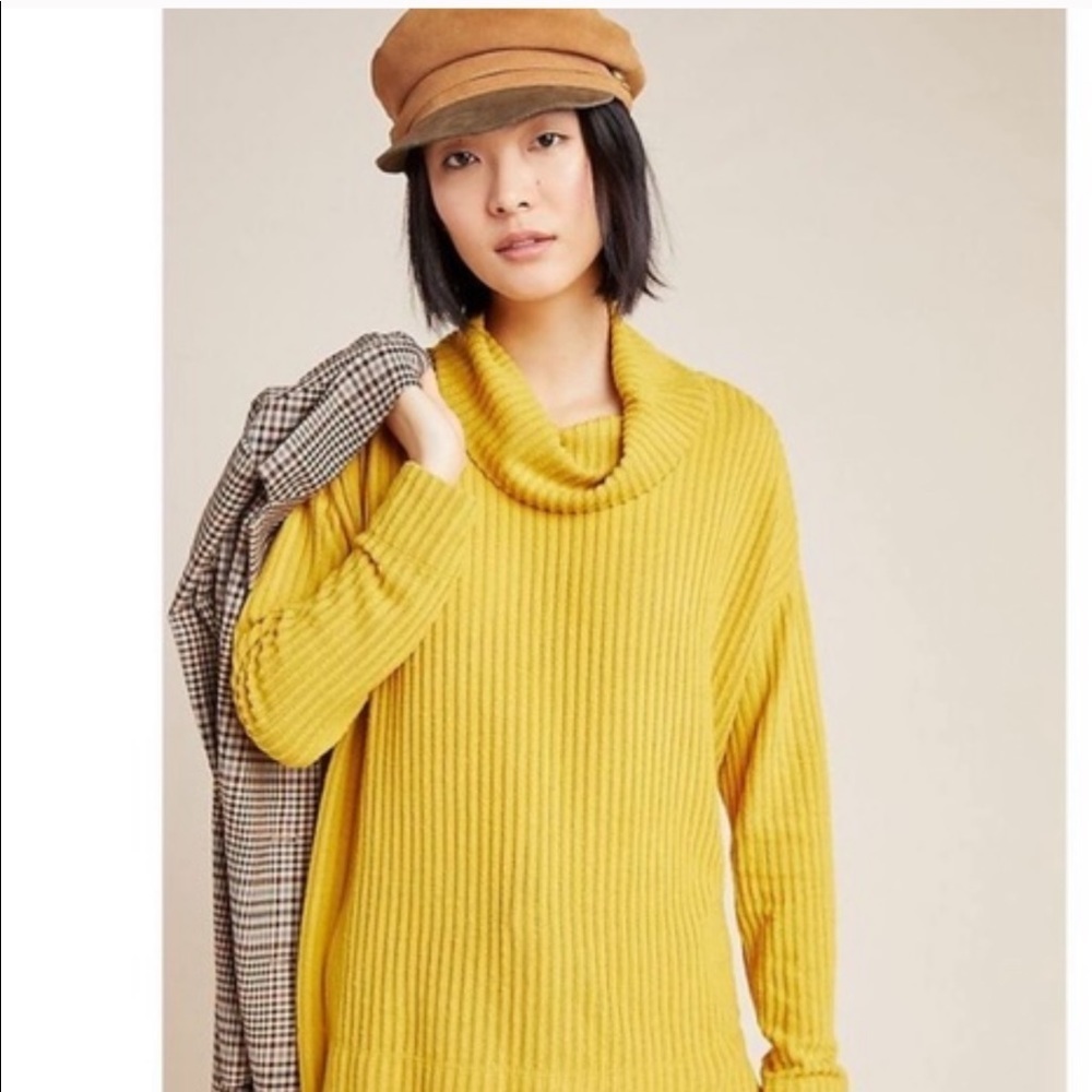 Maeve Yellow Long Sleeve Vanna Cowl‎ Neck Sweater